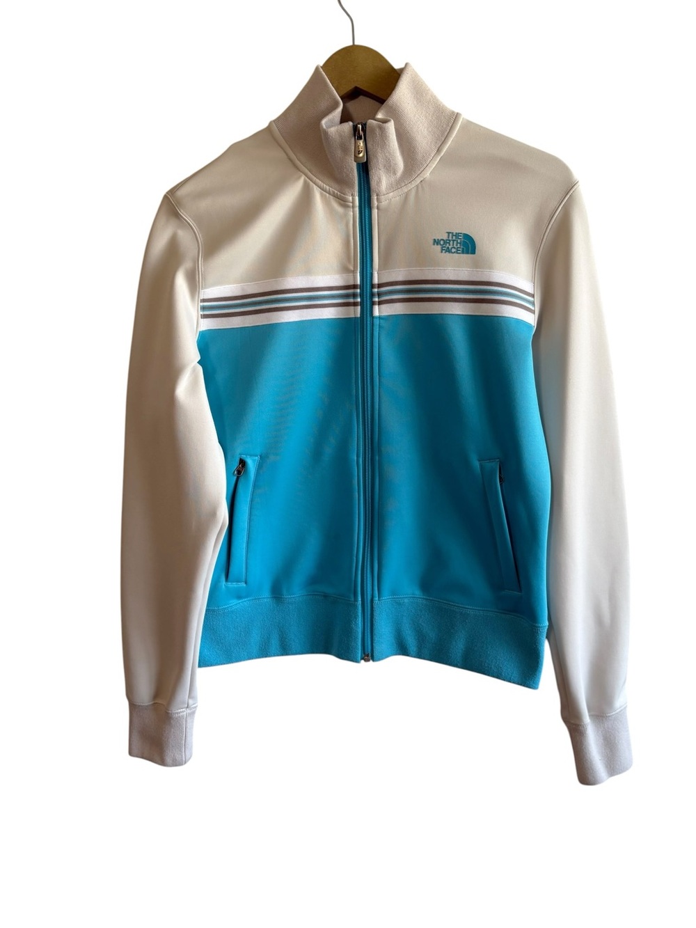 The North Face Size Medium A5 Series Turquoise White Colorblock Track Jacket